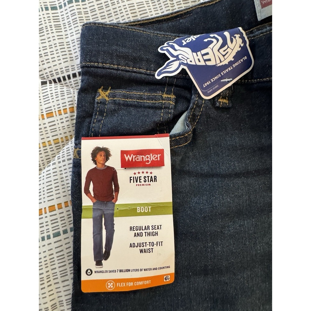 Wrangler Boys Jeans Five Star Premium Boot Flex Size 14 Regular
